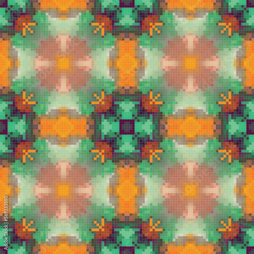 Mediterranean mosaic seamless pattern design. © Cubydesign