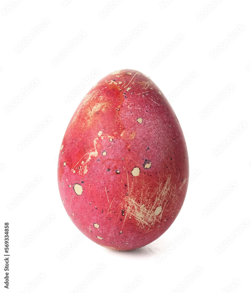 Red Easter egg on white background