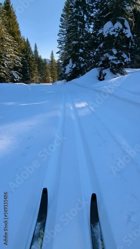 Sci di fondo nordico sulla pista, Passo Coe, Folgaria, Trentino