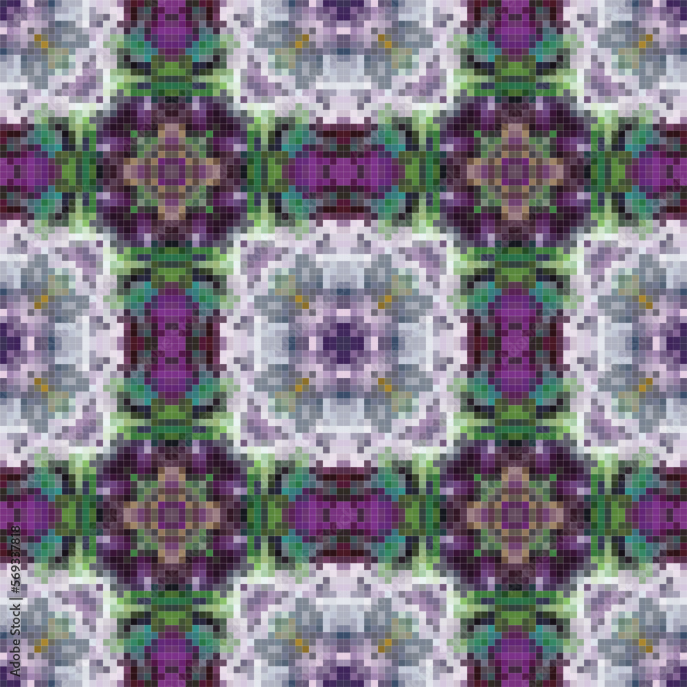 Mediterranean mosaic seamless pattern design. Mediterranean mosaic seamless pattern design.