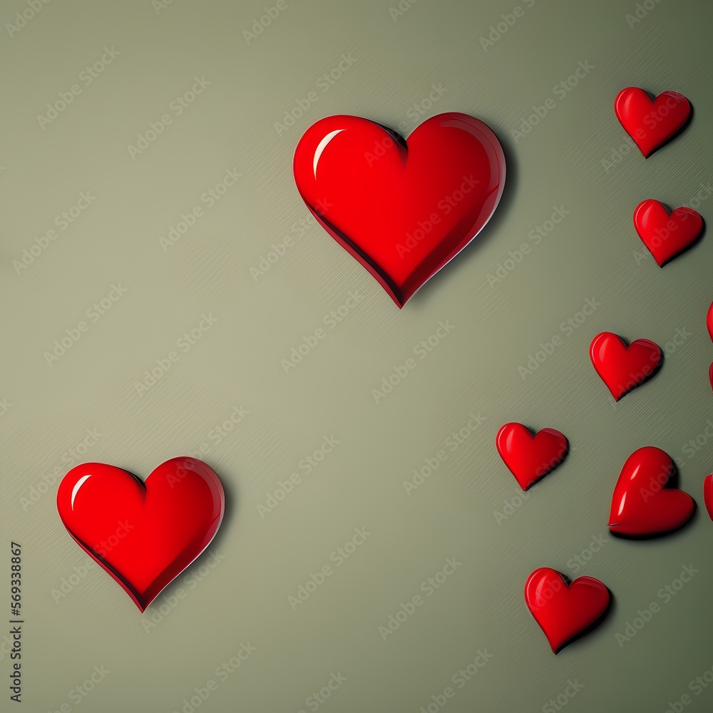 valentine hearts background, generative ai