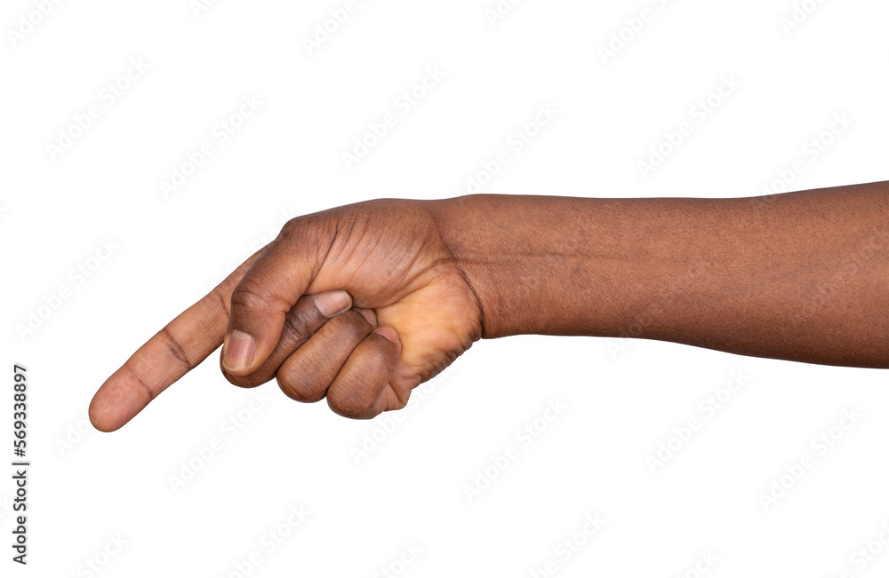 Man pointing finger in order to show something, isolated on white or transparent background Man pointing finger in order to show something, isolated on white or transparent background