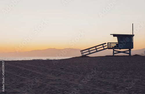 Sunset on the beach, california, baywatch