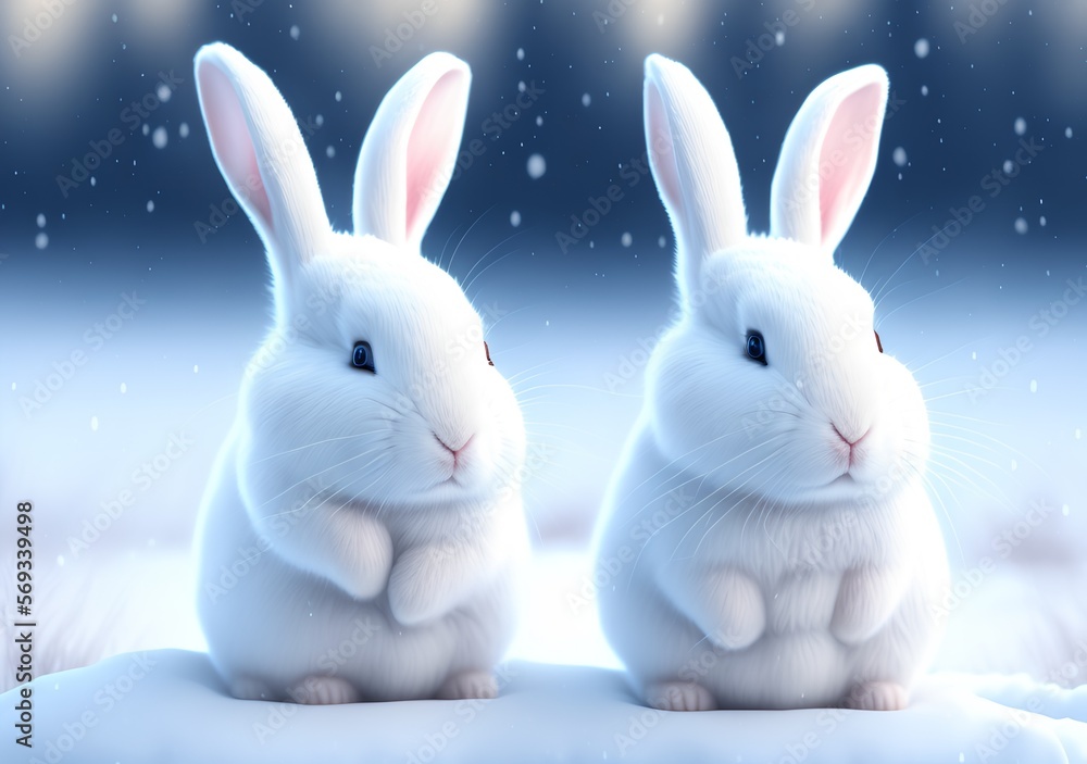 Cute Bunny, Generative AI Illustration Cute Bunny, Generative AI Illustration