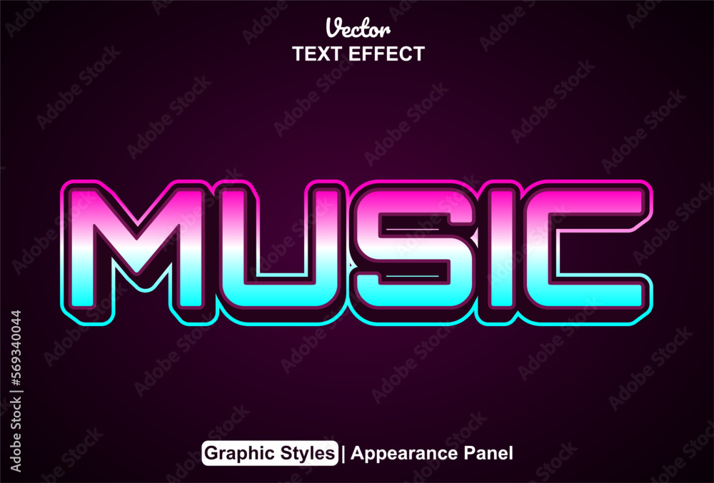 music text effect with graphic style and editable. music text effect with graphic style and editable.