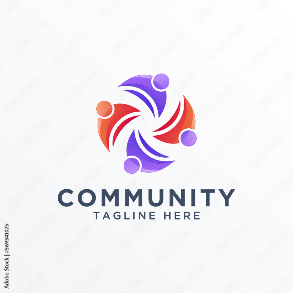 Obraz premium Community logo icon elements template. Community human logo template. Community health care.