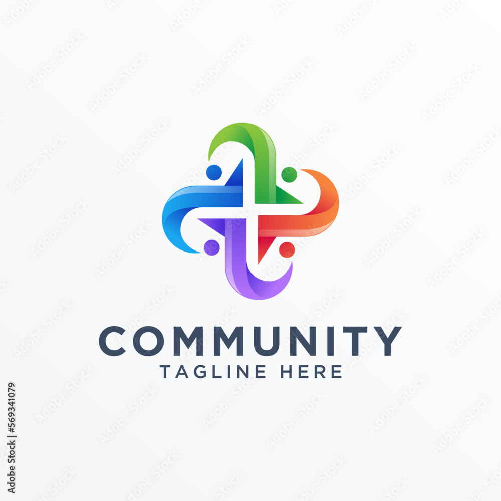 Community logo icon elements template. Community human logo template. Community health care. Community logo icon elements template. Community human logo template. Community health care.
