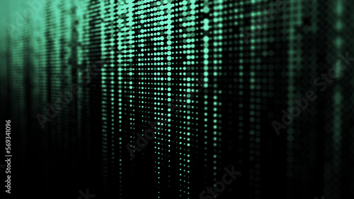 Wallpaper Mural Matrix grunge texture of halftone dots. Futuristic abstract slim background or wallpaper. Particle pattern, binnary code. Broken screen. Big data visualization. 3D rendering. Torontodigital.ca