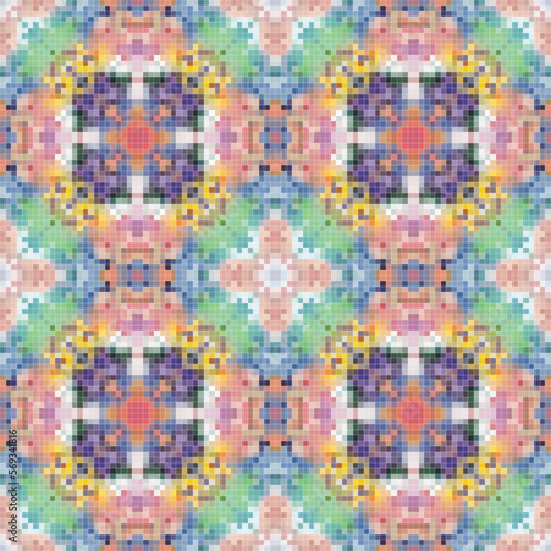 Mediterranean mosaic seamless pattern design.