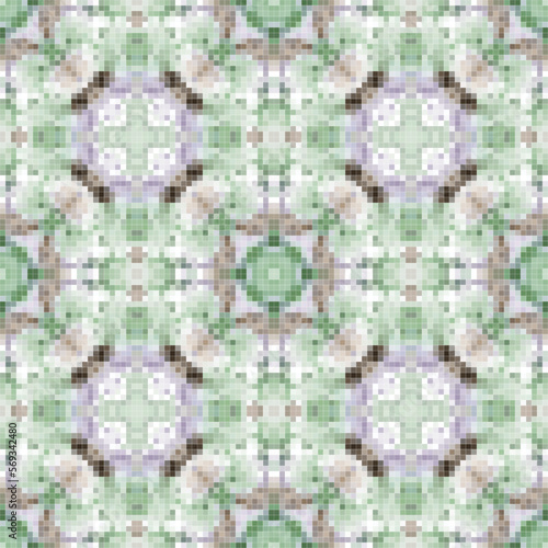 Mediterranean mosaic seamless pattern design. © Cubydesign