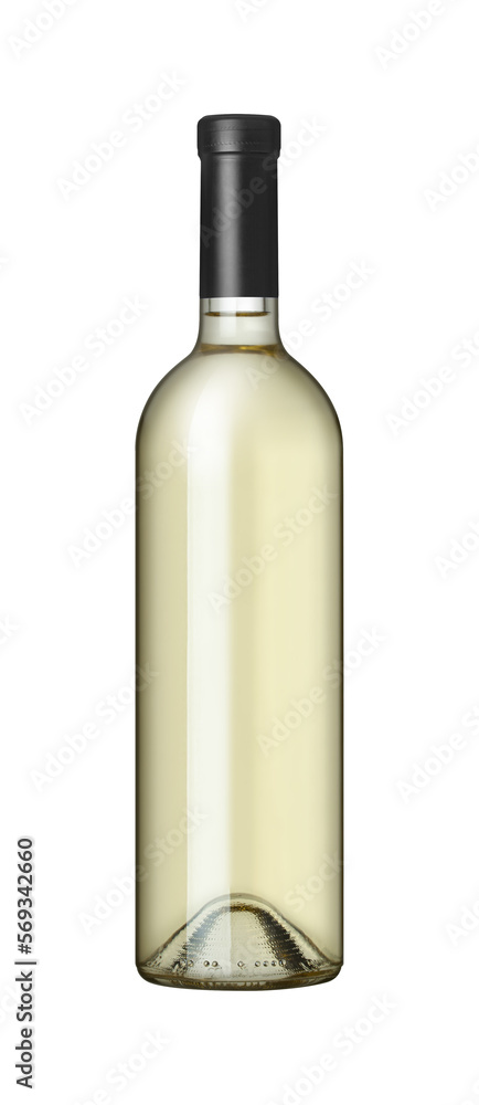 White wine bottle isolated on a transparent background White wine bottle isolated on a transparent background