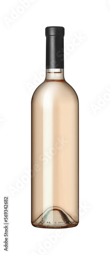 White wine bottle isolated on a transparent background