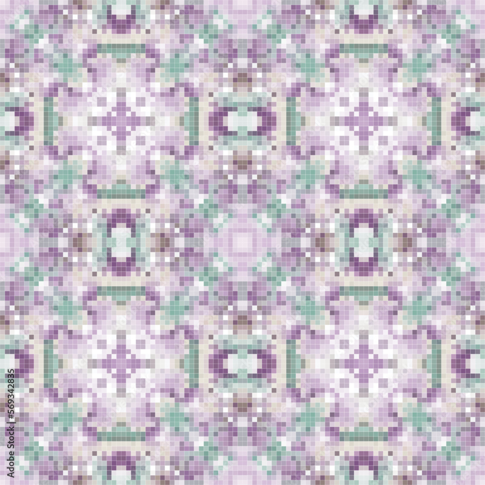 Mediterranean mosaic seamless pattern design. Mediterranean mosaic seamless pattern design.