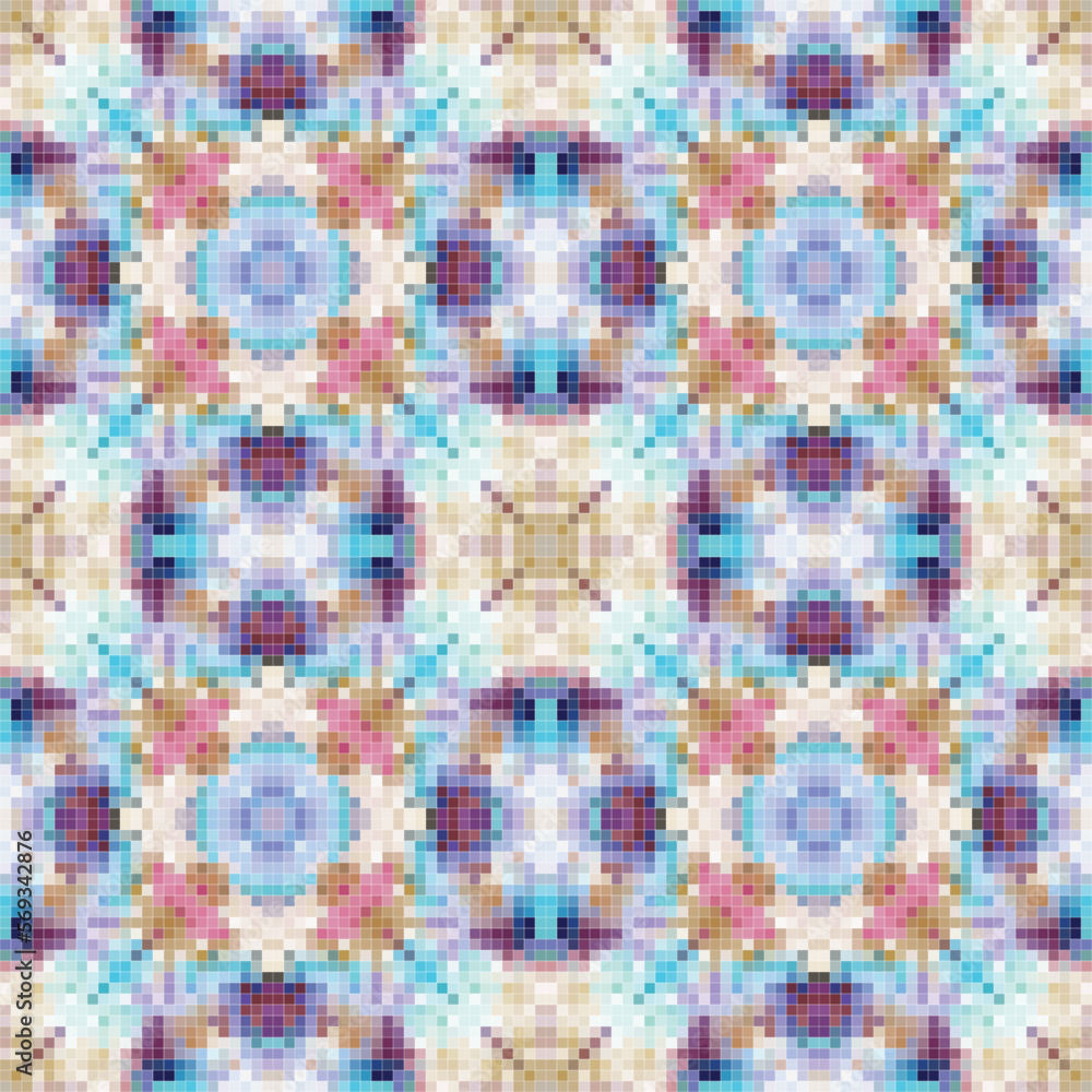 Mediterranean mosaic seamless pattern design. Mediterranean mosaic seamless pattern design.