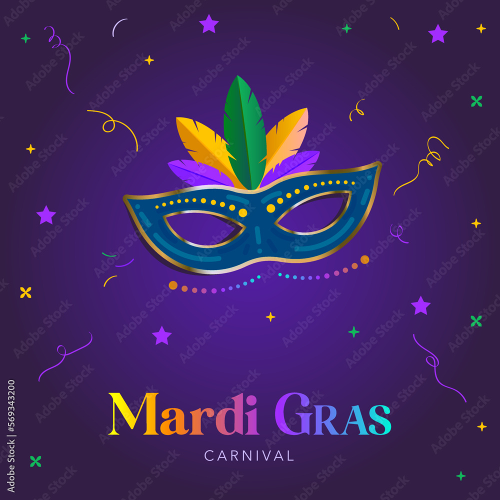 Mardi gras banner with carnaval mask Mardi gras banner with carnaval mask