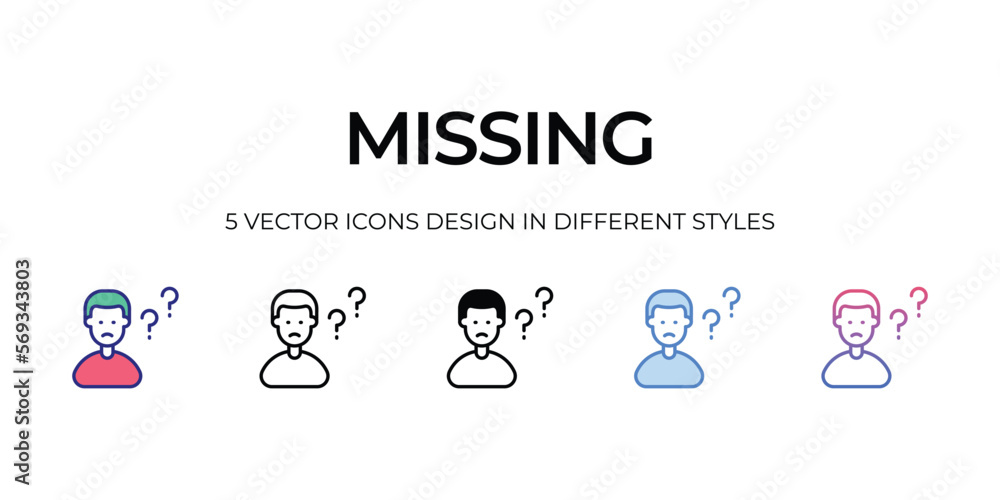 missing Icons Set vector Illustration.