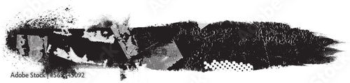 Grunge Paint stripe . Vector brush Stroke . Distressed banner . Black isolated paintbrush collection . Modern Textured shape . Dry border in Black 