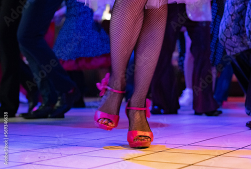 Dancer's legs in a nightclub