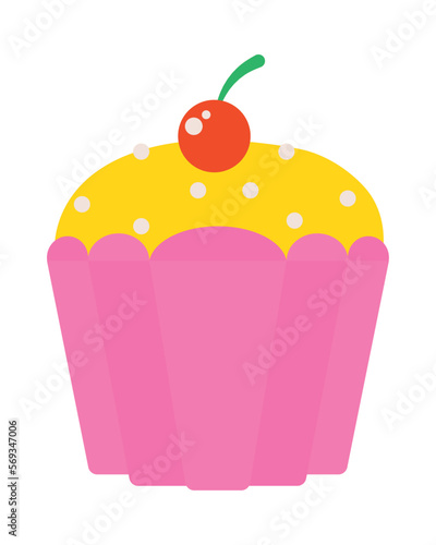 sweet cupcake with berry