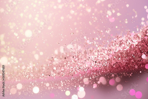 Abstract shiny pink background. Sequins in trendy magenta or pink. AI generated.