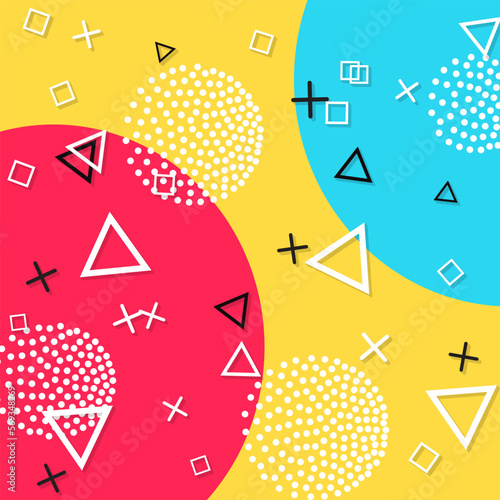 90s Pattern. Fun Background. Color Abstract Print.