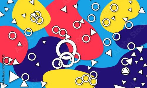 90s Pattern. Fun Background. Color Abstract Print.