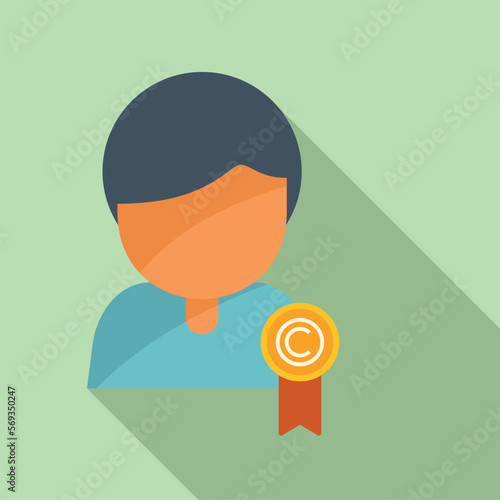 Brand ambassador icon flat vector. Social media. Public gift