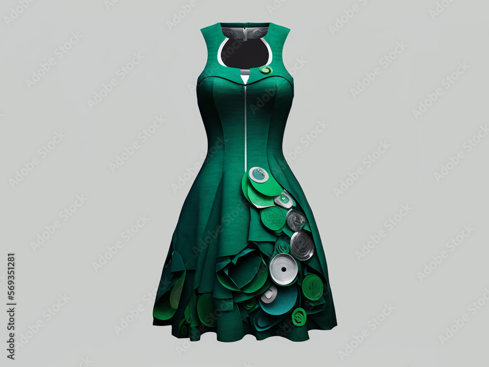 AI generated: dress made from recycled materials