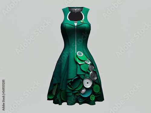 Obraz na płótnie AI generated: dress made from recycled materials w salonie