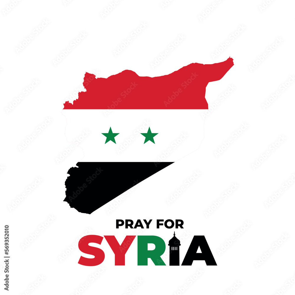 pray for Syria poster design. earthquake hit two countries.