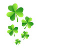St. Patrick's Day Background with Green Paper Shamrock png Cut Out Illustration on Transparent Background with Copy Space