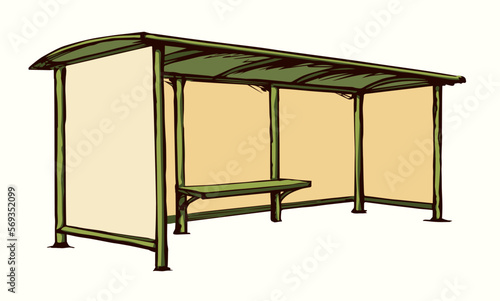 Vector drawing. Canopy of a transport stop