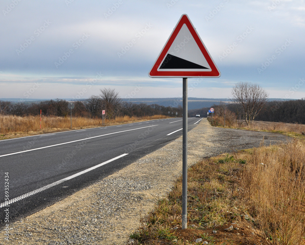 Road sign. Graphic drawing for information to road users. Road sign. Graphic drawing for information to road users.