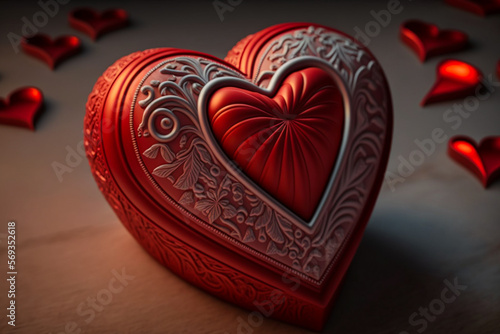 Heart shaped gift box. A representation of the love you can hold in your hands. The gift is a gesture of affection, as it means that the other person thought of you and wants to make you happy.