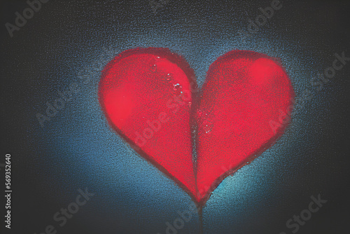 Desenho de coração partido adolescente rabisco feito com giz em quadro negro photo