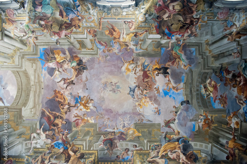 Beautiful painting at the ceiling of Sant'Ignazio di Loyola in Campo Marzio photo