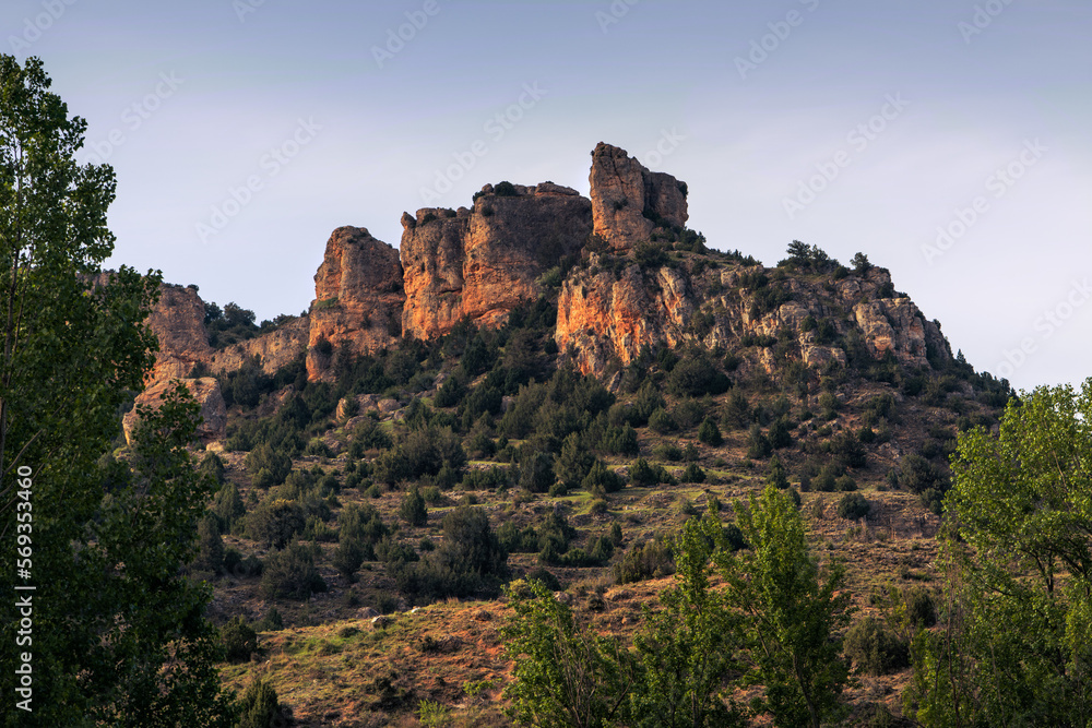 Big red rocks of Spain in the evening light.