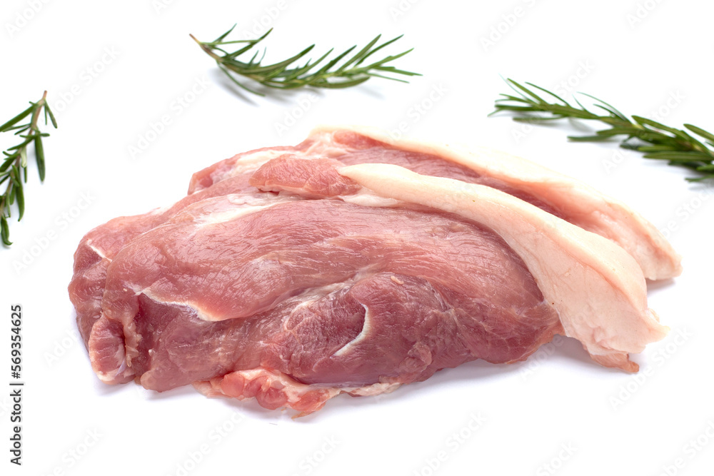 Pork meat on white background. Pork meat on white background.