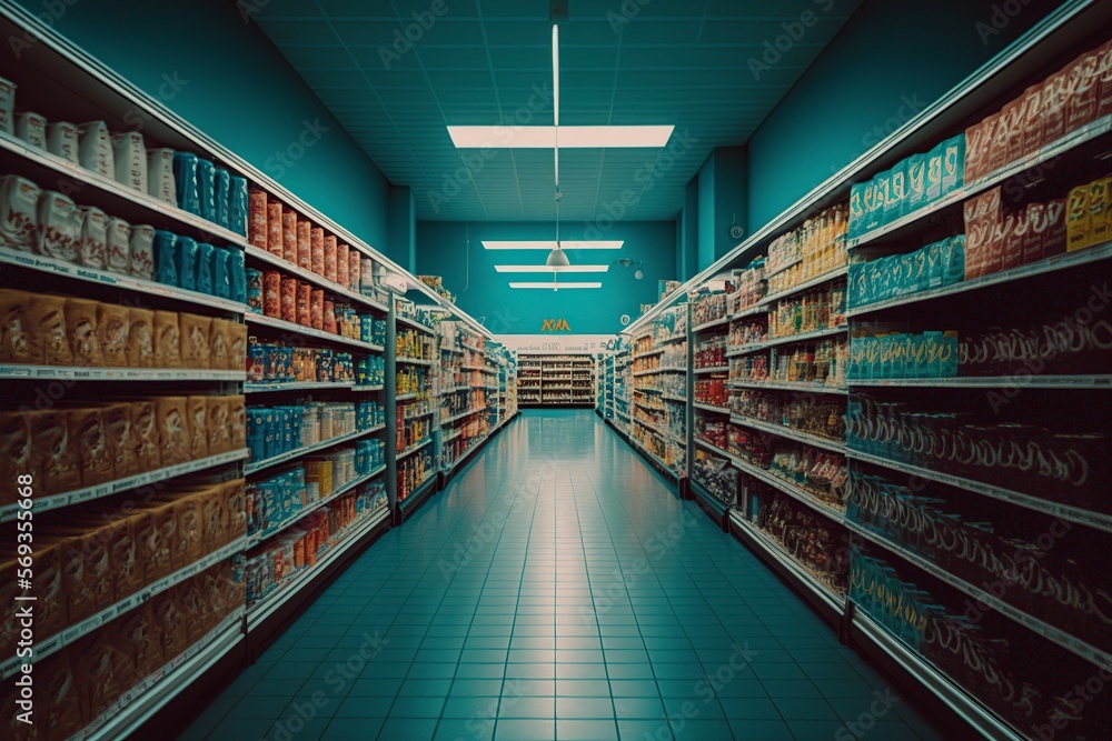 image, of a supermarket,generative ai