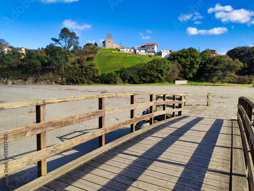 Santa Maria del Mar beach and village, Catrillon municipality, Asturias, Spain photo