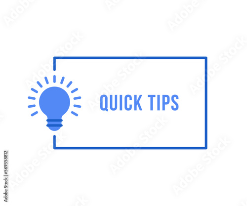 blue quick tips thin line banner like trivia icon