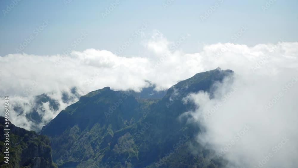 Cloud timelapse on the peak of the mountains. Located in the highest peak of Madeira Island, Portugal Cloud timelapse on the peak of the mountains. Located in the highest peak of Madeira Island, Portugal