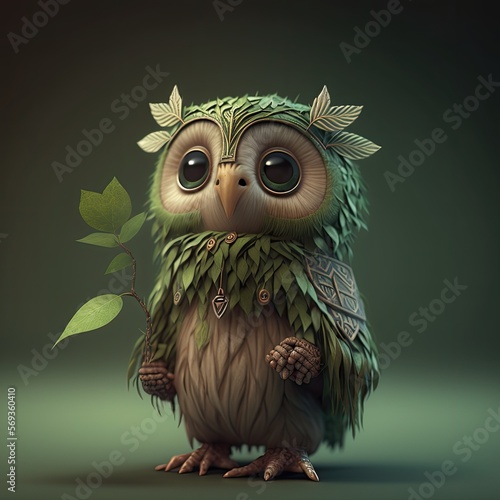 Owl druid green photo