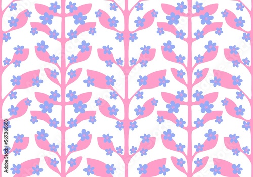 Floral seamless flower pattern for fabrics and textiles and packaging and gifts and cards and linens and kids