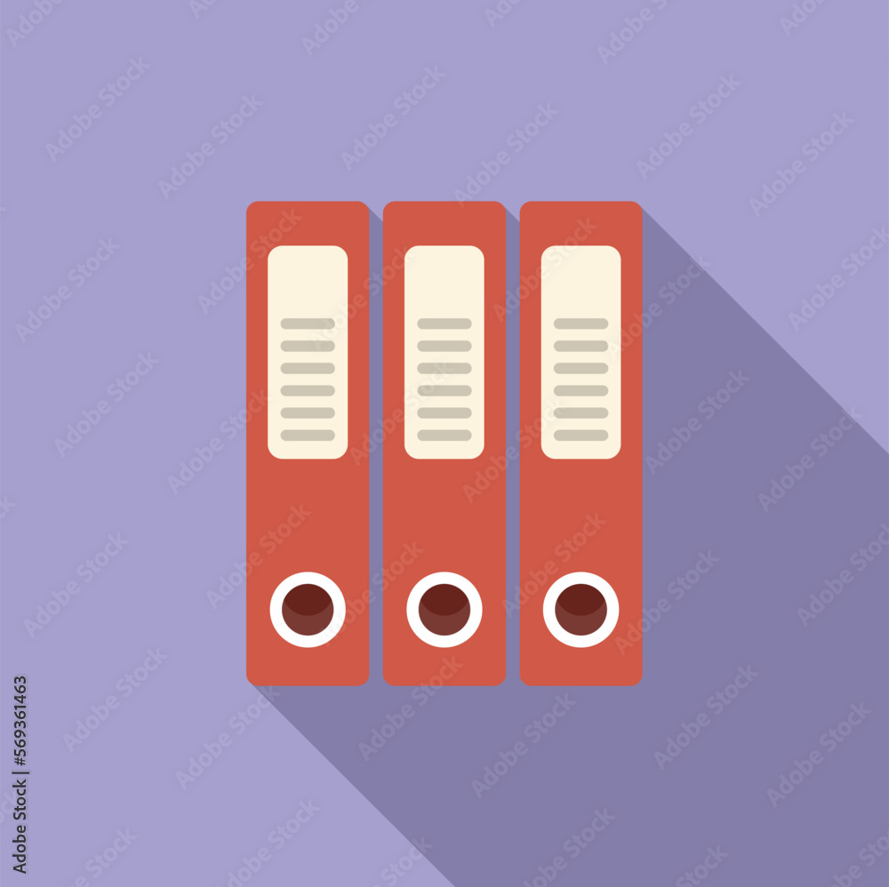 Office folders icon flat vector. Business paper. Report gear Office folders icon flat vector. Business paper. Report gear