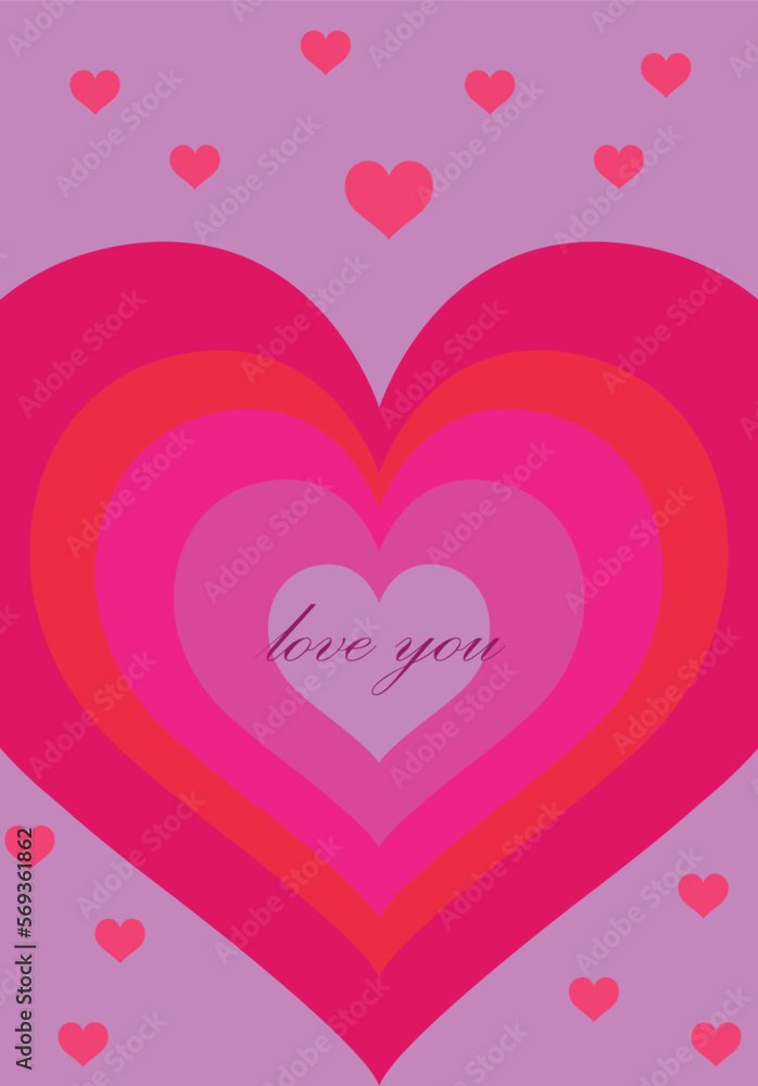 Vector illustration various hearts Valentine's Day