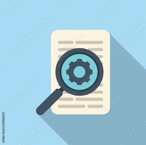 Data technical document icon flat vector. Business manual. Guide book