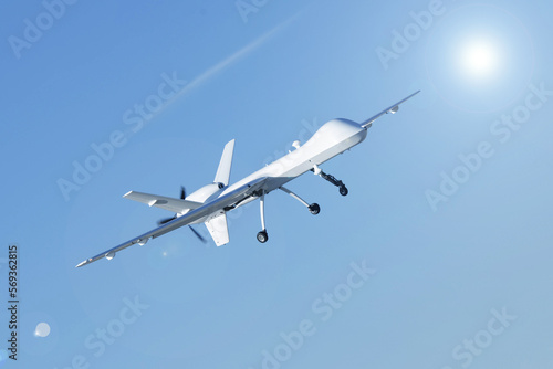 Fototapeta Naklejka Na Ścianę i Meble -  Unmanned aerial vehicle against the sky. Elements of this image furnished by NASA