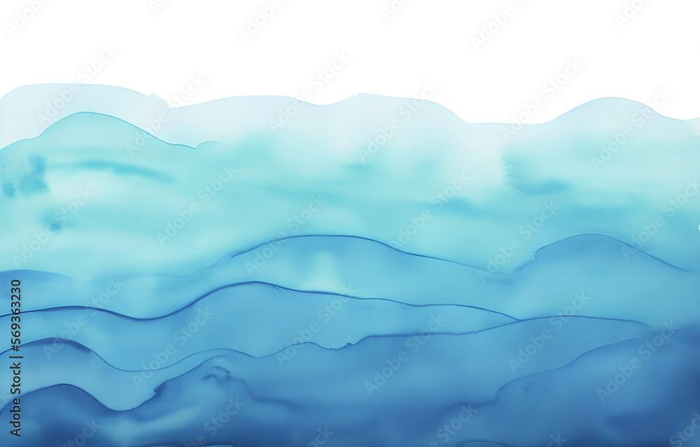 blue waves - watercolor - generative ai_ blue waves - watercolor - generative ai_