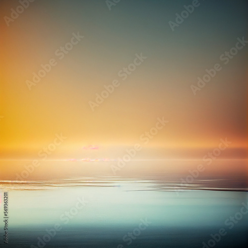 Beautiful sea or ocean landscape at sunset or sunrise, Generative AI